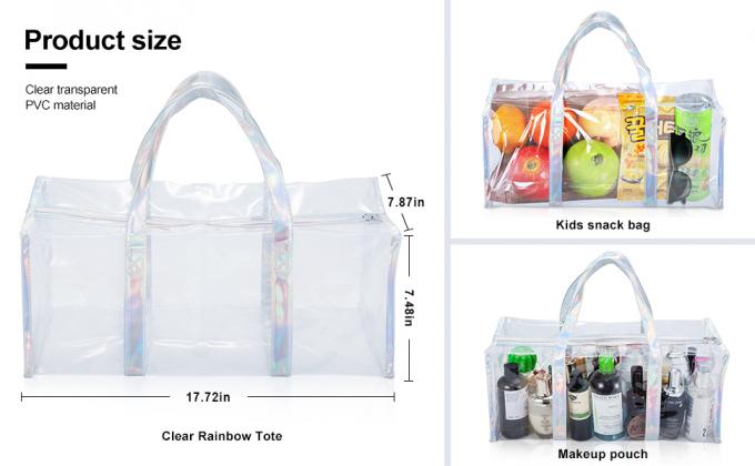 PVC Travel Makeup Toiletry Storage Bag, Large Capacity Tote Bag, Cosmetic Clothes Organizer Bag 3