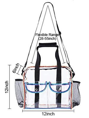 PVC, Nylon, slider closure Stadium Bag, Clear tote Bag, Beach Bag Handbag, Travel & Gym Zippered Tote Bags 4