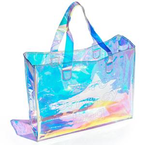 Reflective laser PU leather bag, Iridescent Tote, Fashion Holographic Handbag, Privacy Bag, Stadium Work Bag 0