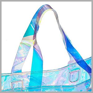Reflective laser PU leather bag, Iridescent Tote, Fashion Holographic Handbag, Privacy Bag, Stadium Work Bag 4