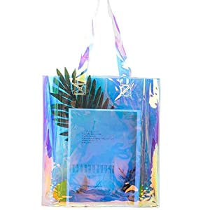 PVC Lazaer Tote Bag, Holographic Rainbow Work Bag, Hologram, fashion bag, jewelry bag, Stadium Outdoor Beach 0