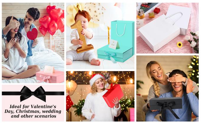 Luxury Shopping Bags, Matte Modern Embossed Birthday Merchandise Clothing Business Store Wedding Guests 5