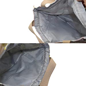 Canvas Cotton Fabric Reusable Package, LUNCH POUCH, Drawstring, Insulated Bento Box Cooler, Tote Handbag 7