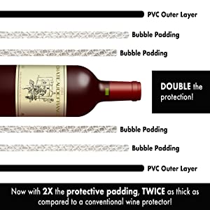 Reusable Wine Bottle Protector, Air Bubble Cushion, Travel Sleeve Case, Leak-proof Safety Impact Resist 3