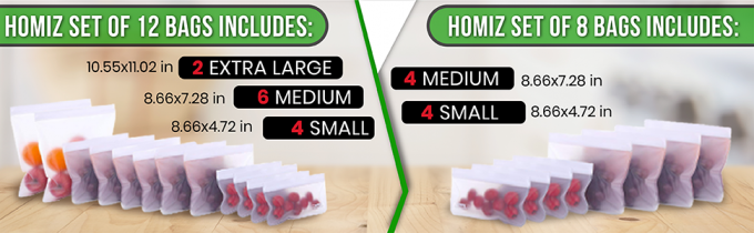 PEVA, Silicone, Reusable Storage Resealable Freezer Food Bags, Leak Proof Zip lockk Airtight lunch Container 5